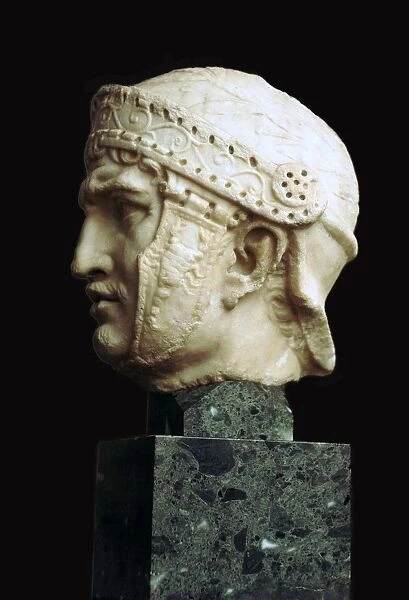 Helmeted head of a Roman soldier, c. 1st century
