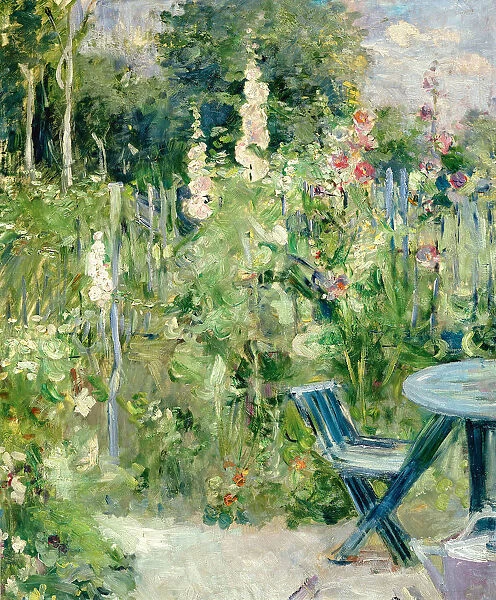 Hollyhocks (Roses tremieres), 1884. Artist: Morisot, Berthe (1841-1895)