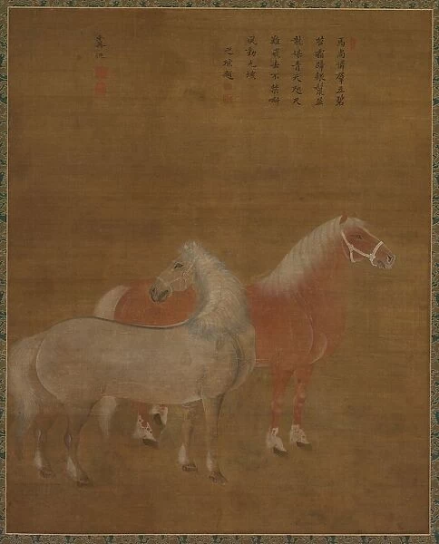 Two Horses, 1644-1911. Creator: Yu Yuan (Chinese, active 1700s), attributed to