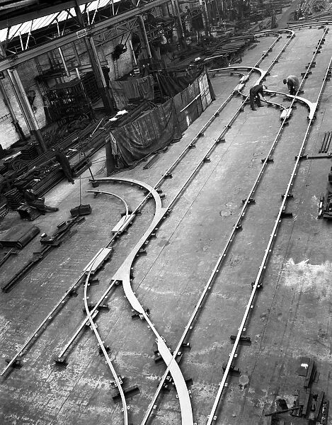 Installation of trackwork in an ICI Plant, Sheffield, South Yorkshire, 1963. Artist