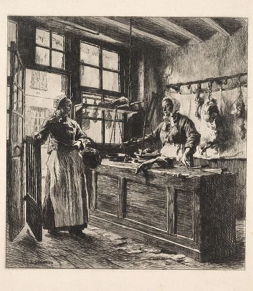 Interior of a Butcher Shop. Creator: Leon Augustin Lhermitte (French, 1844-1925)