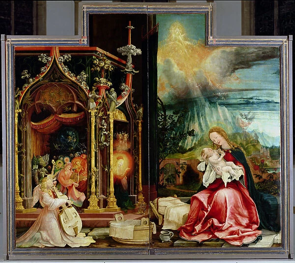 The Isenheim Altarpiece. Central panel: Concert of Angels and Nativity, 1506-1515. Artist: Grunewald, Matthias (ca 1470-1528)