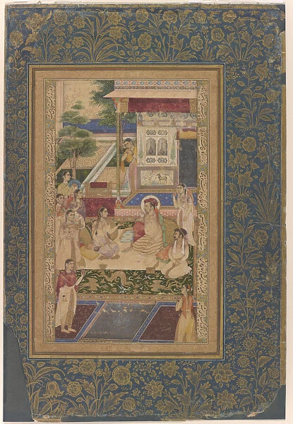 Jahangir and Prince Khurram Entertained by Nur Jahan, Mughal dynasty, ca. 1640-50
