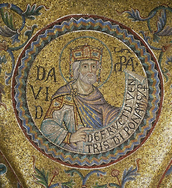 King David (Detail of Interior Mosaics in the St. Marks Basilica), 13th century. Artist: Byzantine Master