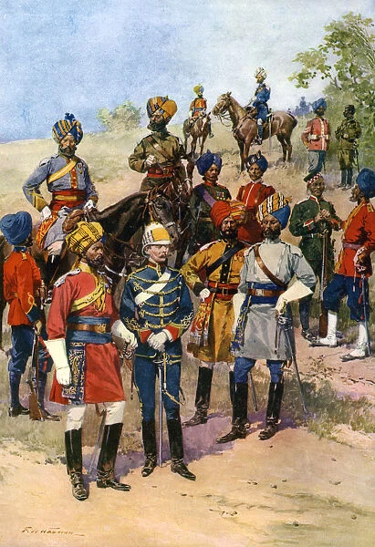 The Kings Own Regiments of the Indian Army. Artist: Frederic de Haenen