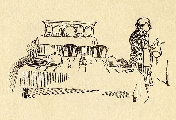 Laid table at the Bell Inn in Edmonton, 1878, (c1918). Creator: Randolph Caldecott