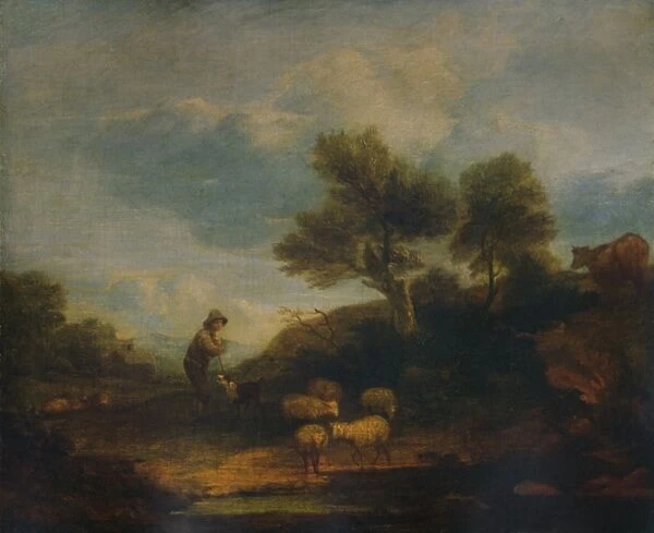 Landscape with Sheep, 18th century, (1935). Artist: Thomas Gainsborough