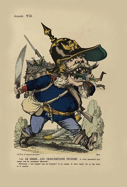 Le grand ogre allemand. (King Wilhelm eats the German small states), 1866. Creator: Anonymous