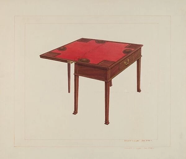 Three Leaf Gaming Table, c. 1938. Creator: Edward L Loper