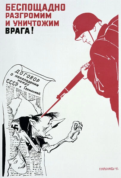 Lets Smite and Annihilate the Enemy Hip and Thigh!, 1941. Artist: Kukryniksy