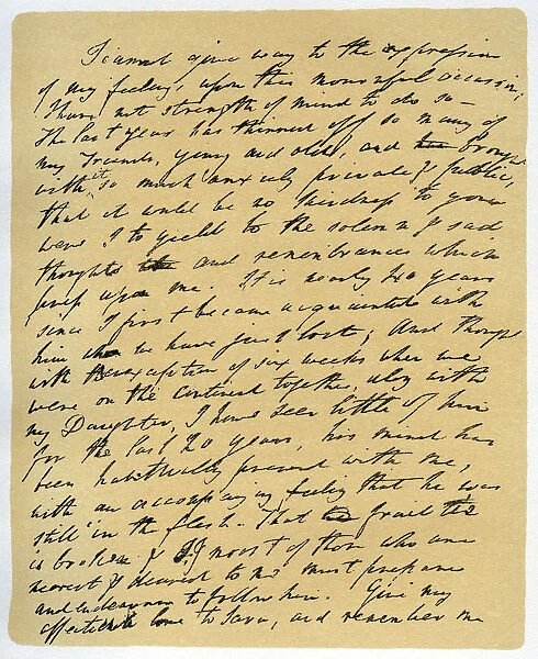 Letter from William Wordsworth on the death of Samuel Taylor Coleridge, 29th July 1834. Artist: William Wordsworth