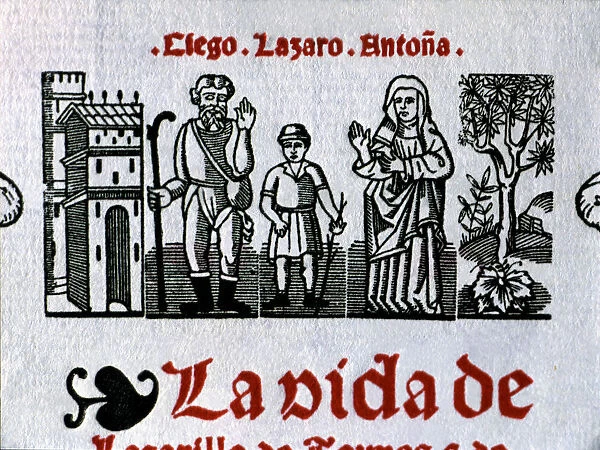The Life of Lazarillo de Tormes, engraving on the cover, 16th century edition