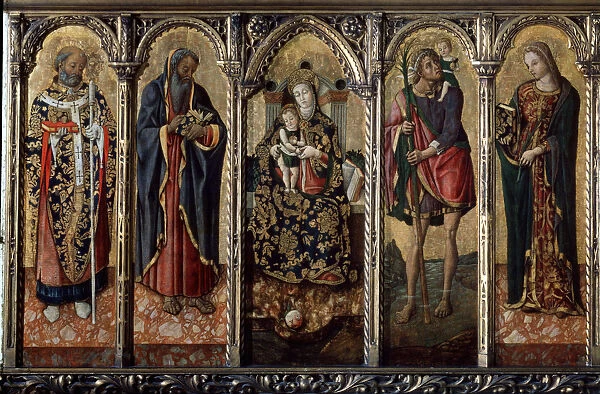 Madonna and Child with Saints (polyptych, five separate panels), c1480. Artist: Vittore Crivelli
