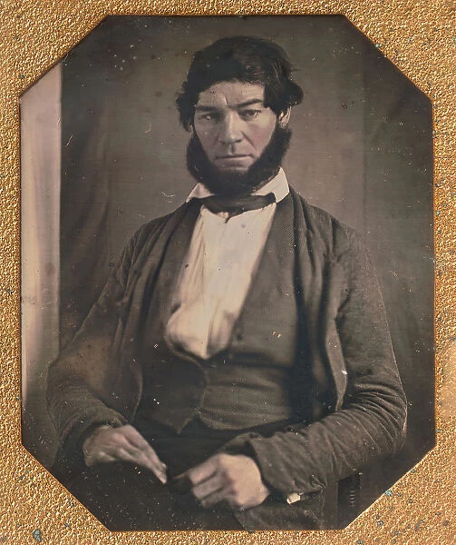 Man with Chin Curtain Beard, 1840s. Creator: Unknown
