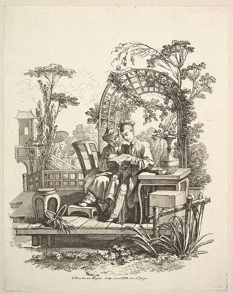 Man and Woman Reading, ca. 1742. Creator: Gabriel Huquier