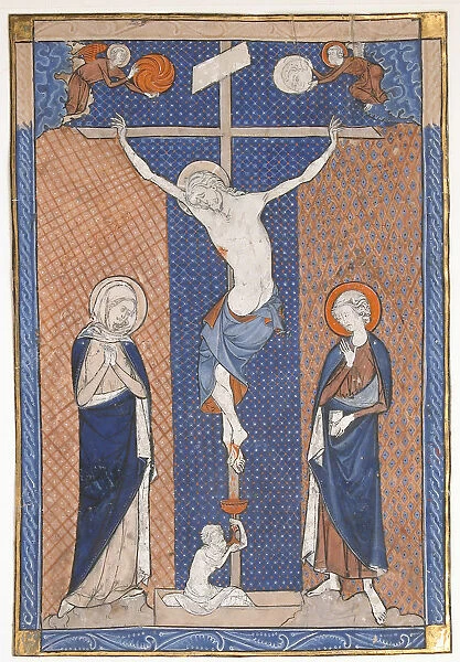 Manuscript Leaf with the Crucifixion, from a Missal, ca. 1270-80. Creator: Unknown
