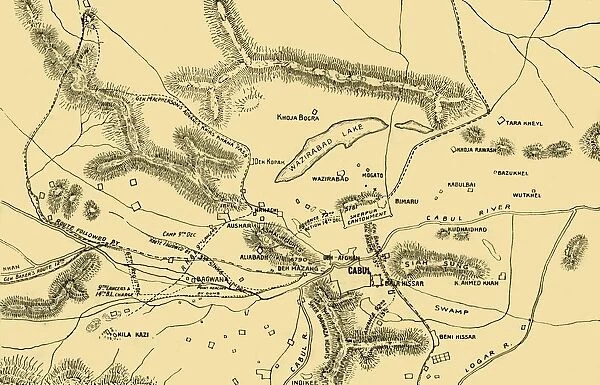 Map of the Fighting in the Chardeh Valley, 1901. Creator: Unknown