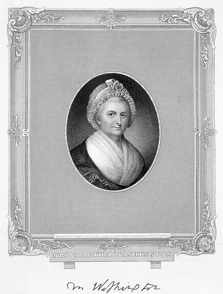 Martha Washington, wife of US President George Washington, (19th century). Artist