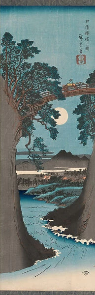 The Monkey Bridge in Kai Province (Koyo Saruhashi no zu), ca. 1841-42. Creator: Ando Hiroshige