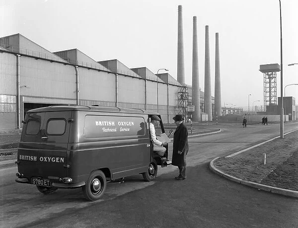 Morris J4 van at the Park Gate Iron and Steel Company, Rotherham, South Yorkshire, 1964