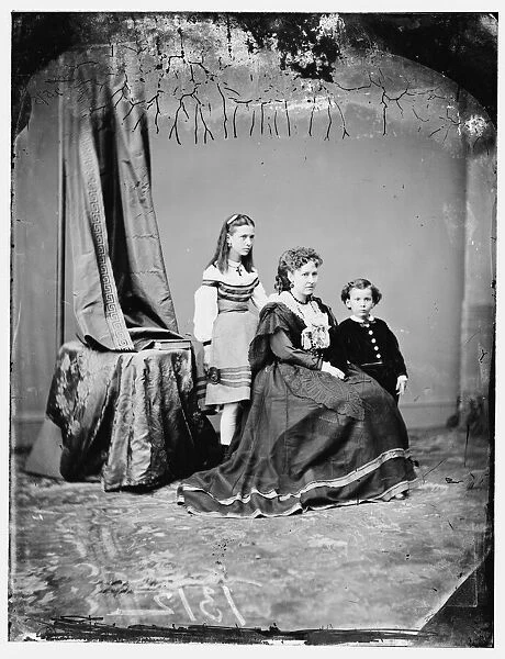 Mrs. John A. Logan and children, between 1860 and 1875. Creator: Unknown