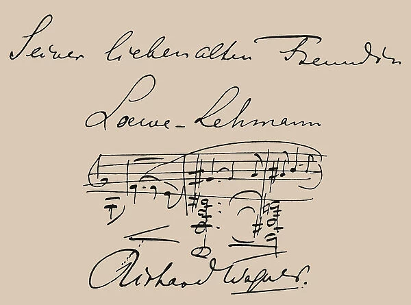 Musical quotation dedicated to the opera singer Lilli Lehmann (1848-1929)