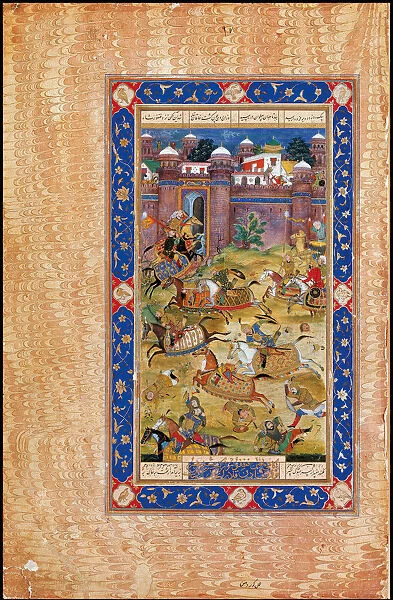 Nariman Kills the Son of the Khaqan of China. From The Garshaspnama epic by Asadi Tusi. Artist: Indian Art