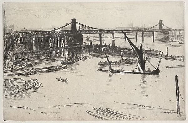 Old Hungerford Bridge, 1861. Creator: James McNeill Whistler (American, 1834-1903)