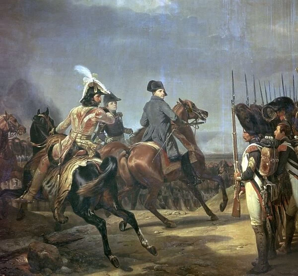 Painting of Napoleon at the battle of Jena, 19th century