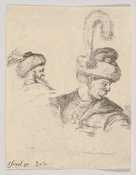 Plate 11: a Polish bust in profile, turned to the right, another Polish head seen
