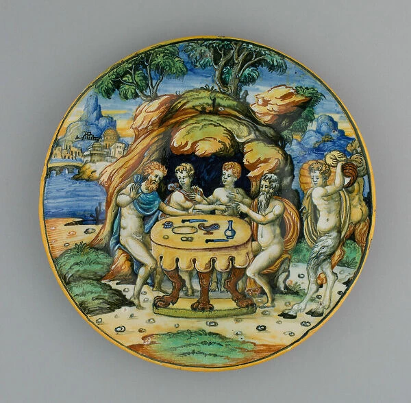 Plate with Theseus in the House of Achelous, from the Lancierini Service, Italy, 1540  /  50