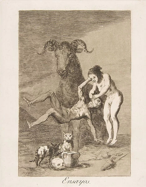 Pllate 60 from Los Caprichos : Trials (Ensayos. ), 1799. Creator: Francisco Goya