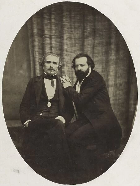 Portrait of the Actor Pierre Bocage and Friend, c. 1860. Creator: Eugene Colliau (French)