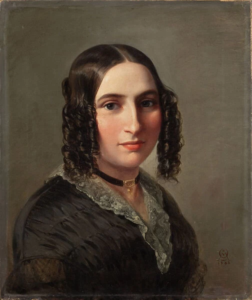 Portrait of the composer Fanny Hensel nee Mendelssohn (1805-1847), 1842