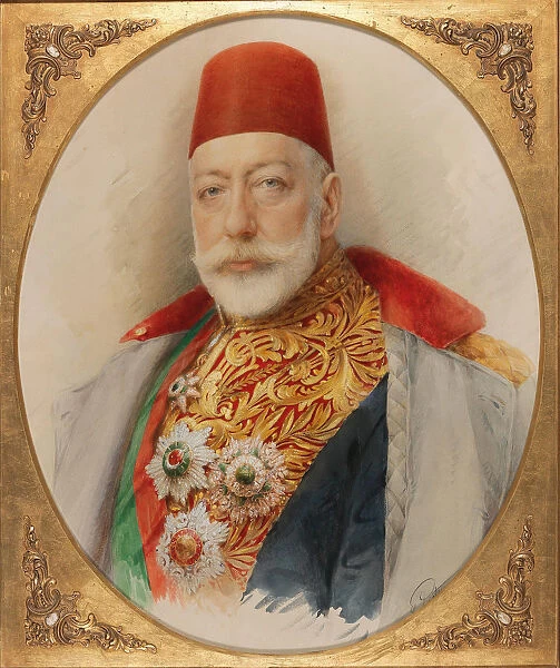 Portrait of Mehmed V (1844-1918), Sultan and Caliph of the Ottoman Empire. Creator: Pietzner