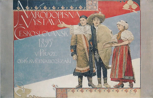 Poster for the Ethnographic Exhibition, 1894. Artist: Hynais, Vojtech (1854-1925)