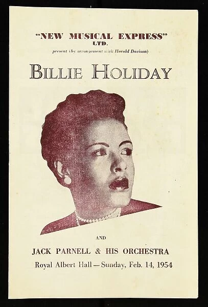 Programme for Billie Holiday and Jack Parnell & His Orchestra, Royal Albert Hall