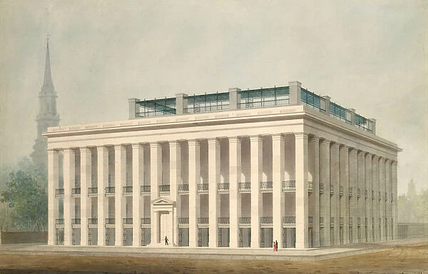 Proposal for Astor House (Park Hotel), New York (perspective), ca. 1830-34