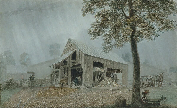 Rainstorm—Cider Mill at Redding, Connecticut, ca. 1840. Creator: George Harvey