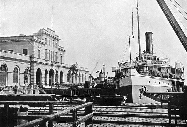 River steamer at the Customs House, Asuncion, Paraguay, 1911