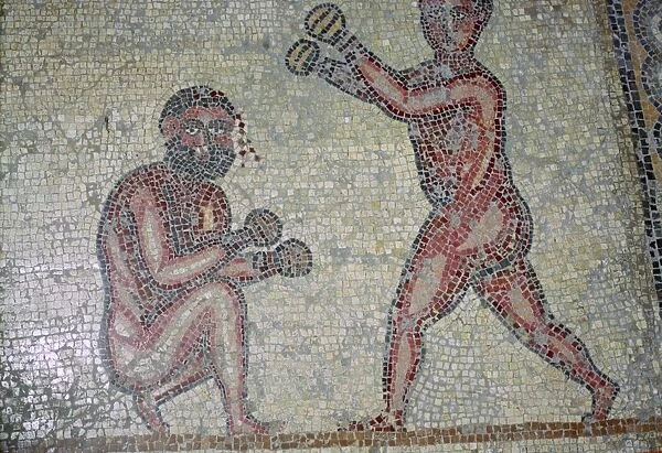 Roman mosaic of boxers