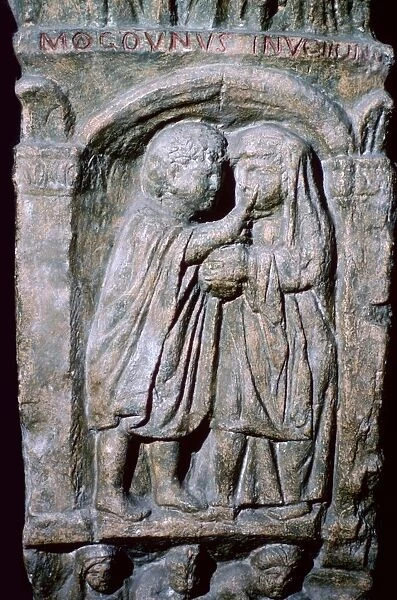 Roman relief of an oculist at work
