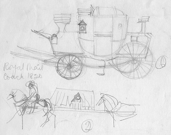 Royal Mail coach, 1820, (c1950). Creator: Shirley Markham