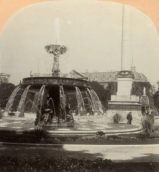 Royal Square, Fountain, Stuttgart, Germany, 1896. Creator: Keystone View Company