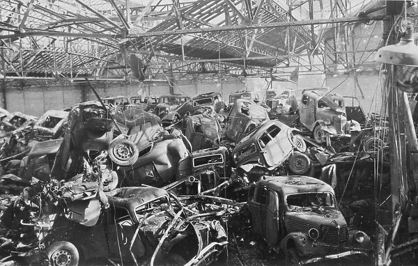 Ruins of the Renault Factory, Boulogne-Billancourt, Paris, c1942