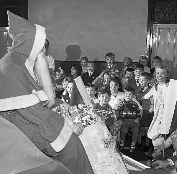 Santa Claus at a Methodist church in Swinton, South Yorkshire, 1964
