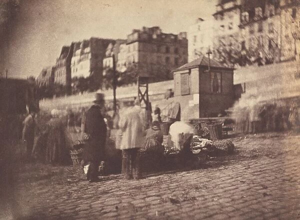 Scene de Marche au Port de l'Hotel de Ville, Paris (Market Scene at the Port of... before Feb 1852. Creator: Charles Negre)