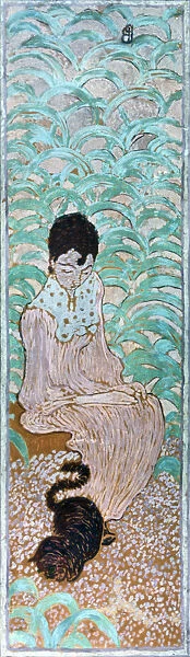 Seated Woman with a Cat, 1891. Artist: Pierre Bonnard