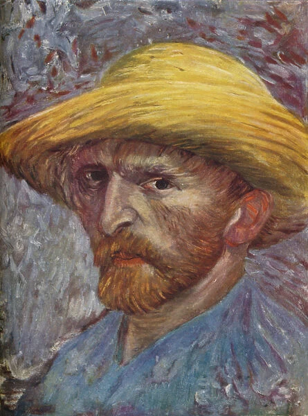 Self Portrait with Straw Hat, 1887. Artist: Vincent van Gogh