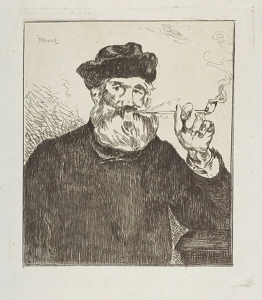 The Smoker (Le Fumeur), 1866-67. Creator: Edouard Manet